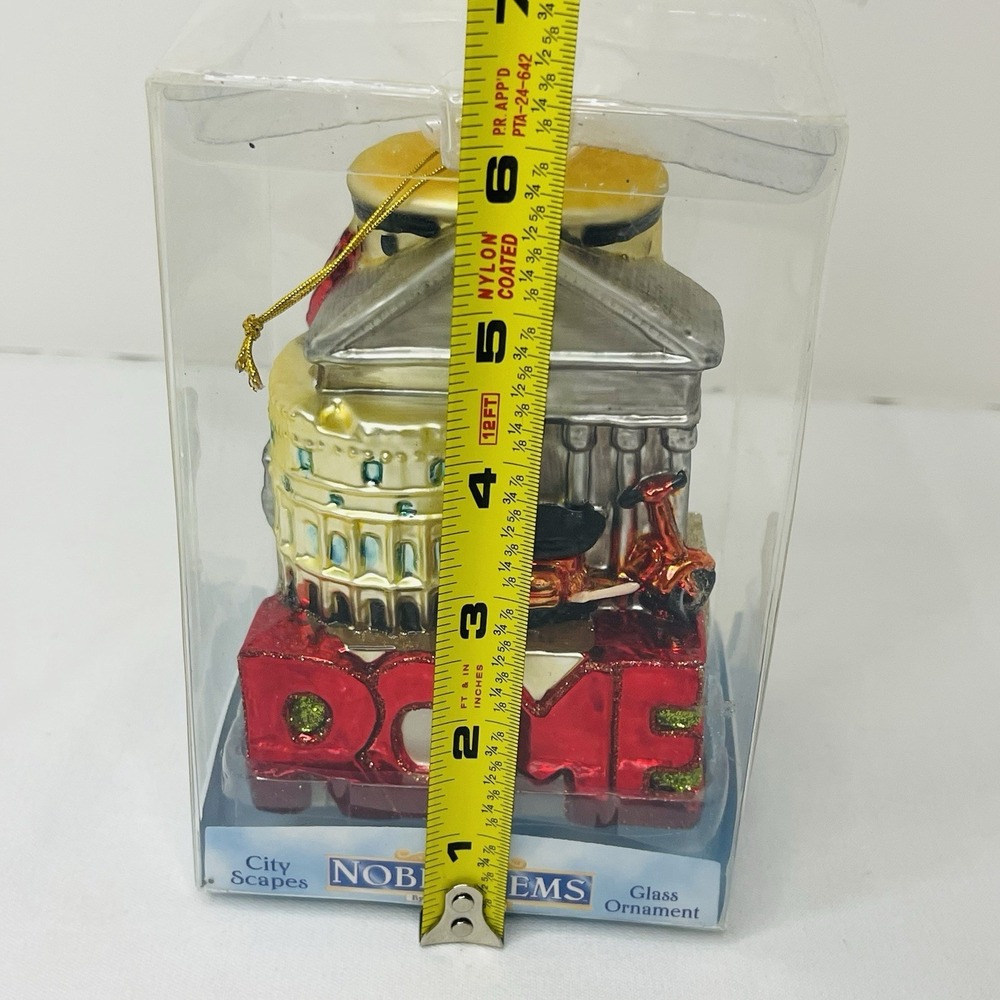 Kurt Adler Rome Cityscape Hanging Glass Christmas Tree Ornament, 5" - Picture 6 of 7